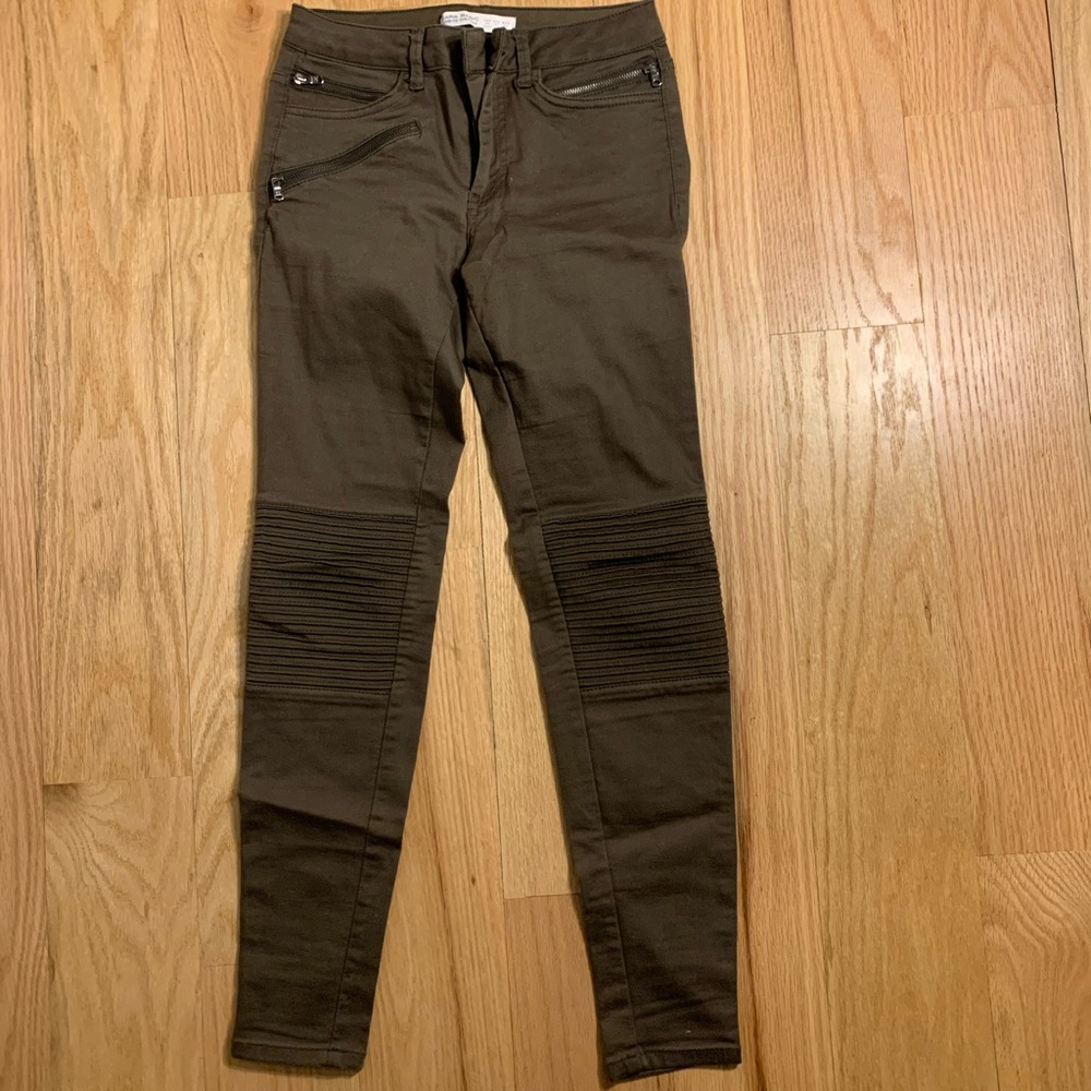 Green jeans biker